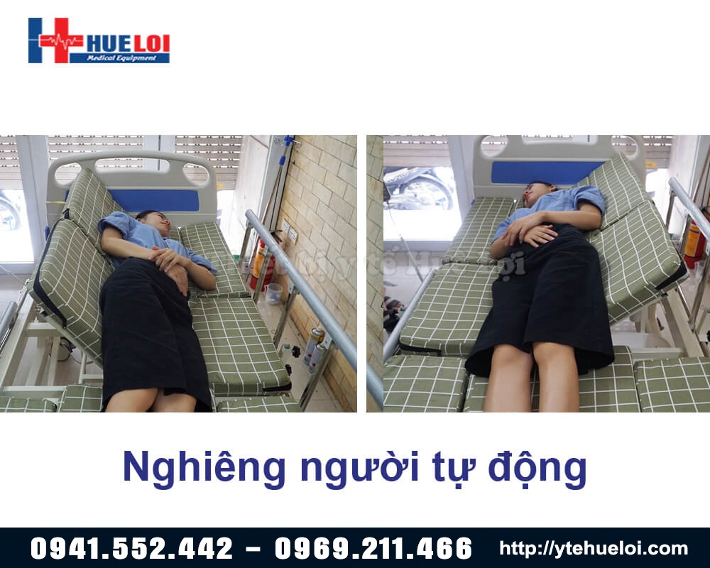 cơ chế nghiêng người của giường y tế tập đứng