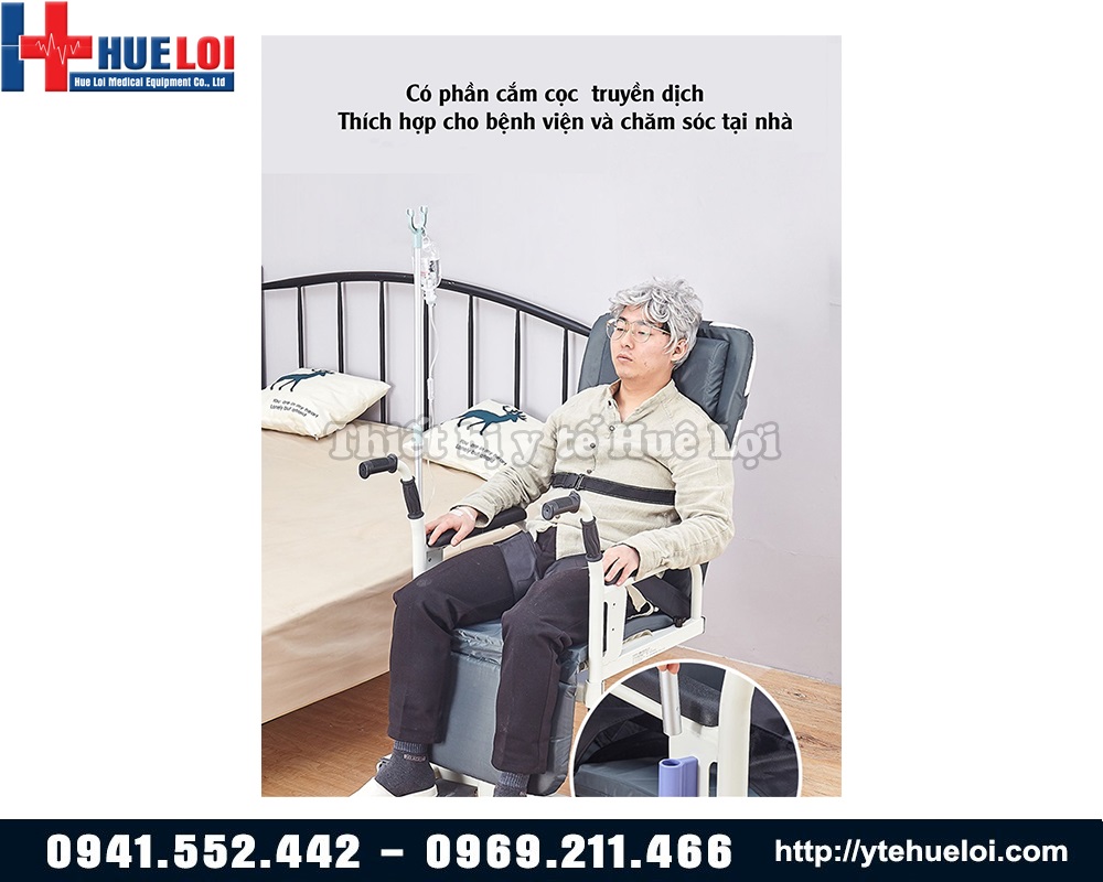 thanh truyền dịch của xe lăn kết hợp giường nằm