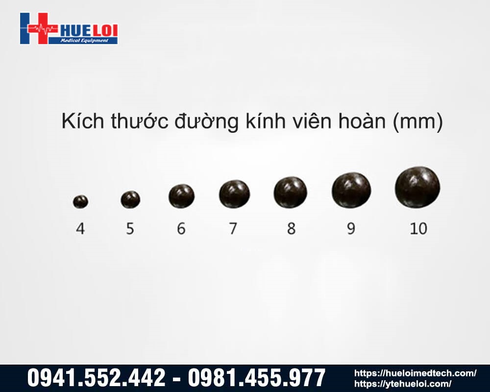 kích thước viên của máy làm viên hoàn bán tự động