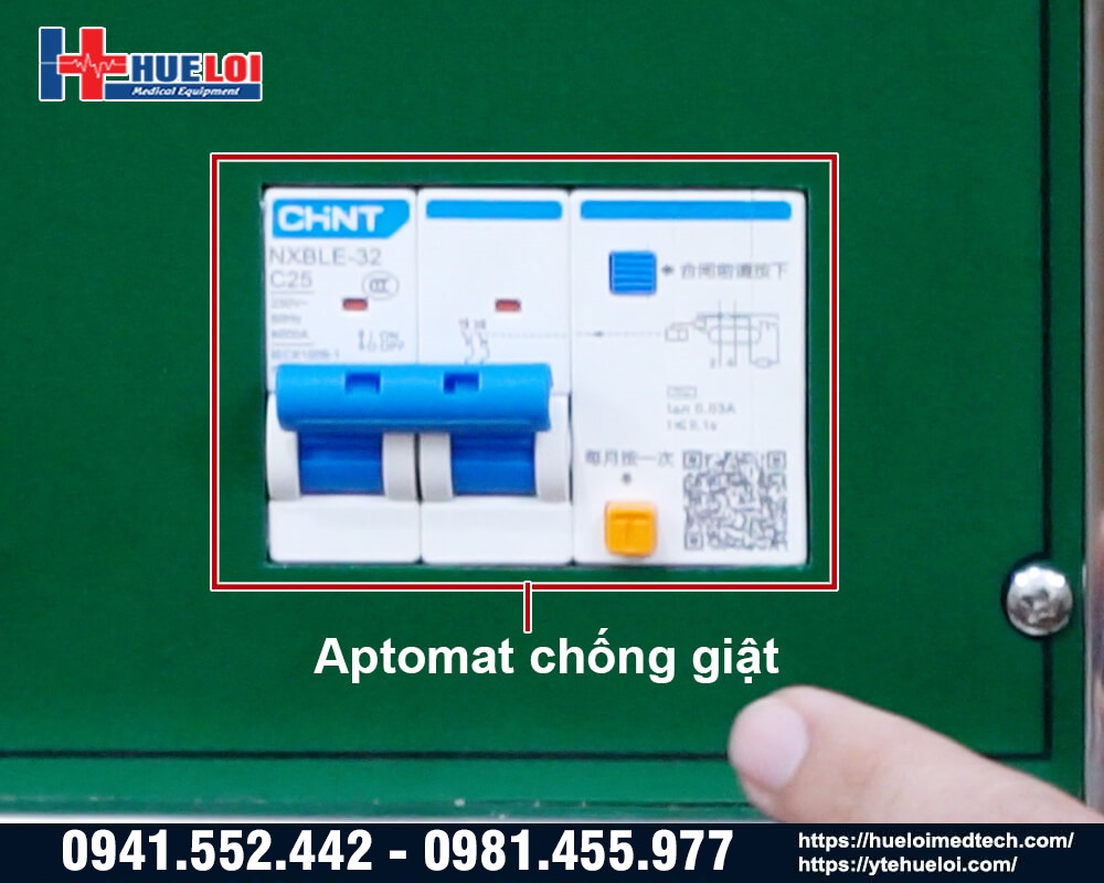 aptomat chống giật bảo vệ máy sắc thuốc kèm đóng túi 2 nồi đun