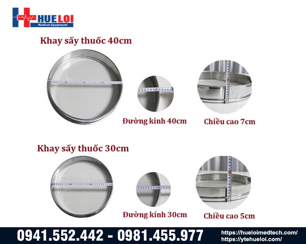 kích thước khay chứa tủ sấy dược liệu cao cấp