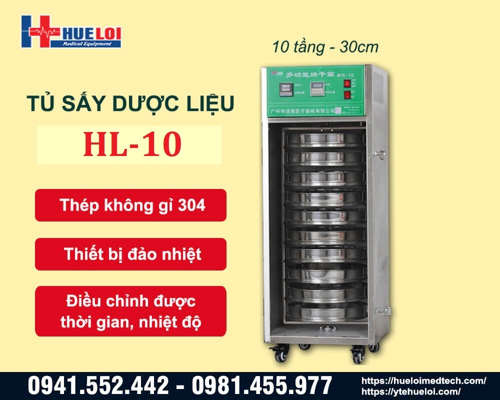 ưu điểm của tủ sấy dược liệu 10 tầng