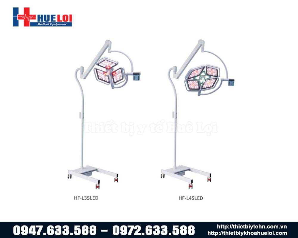 Đèn mổ di động có chỉ số hoàn màu máu R9 và hoàn màu da R13 cao