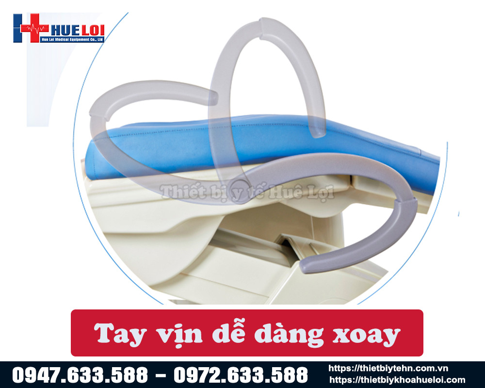 tay ghế dễ dành điều chỉnh phù hợp với động tác bác sỹ