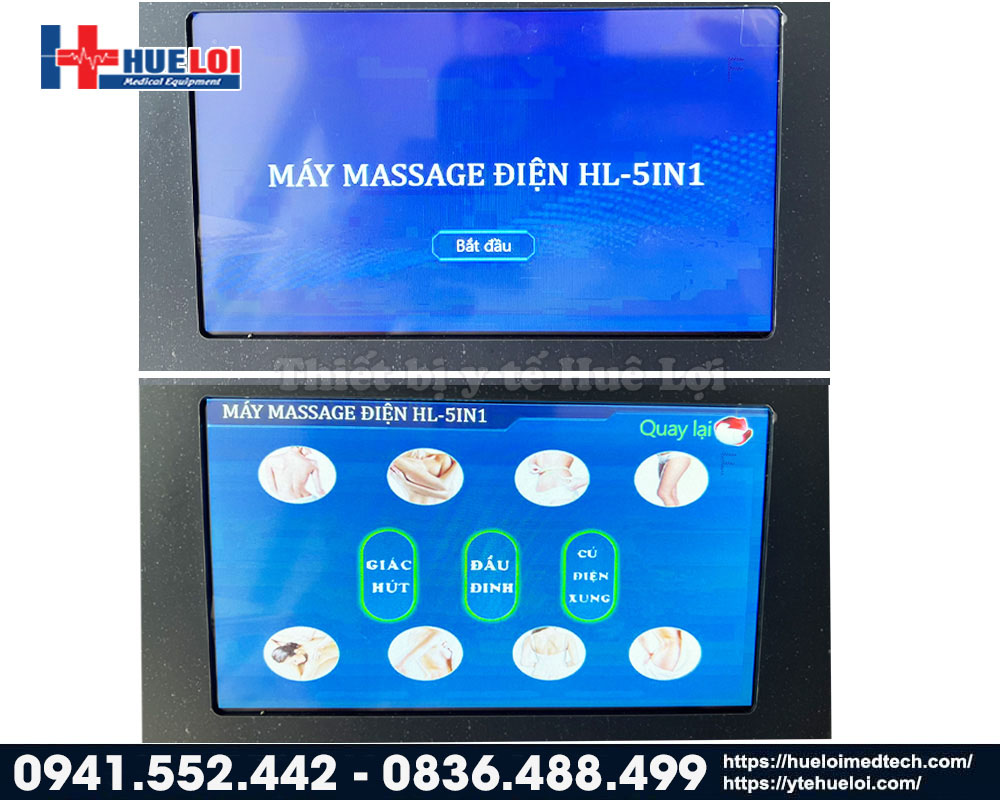 màn hình điều khiển của máy massage điện 5 trong 1 