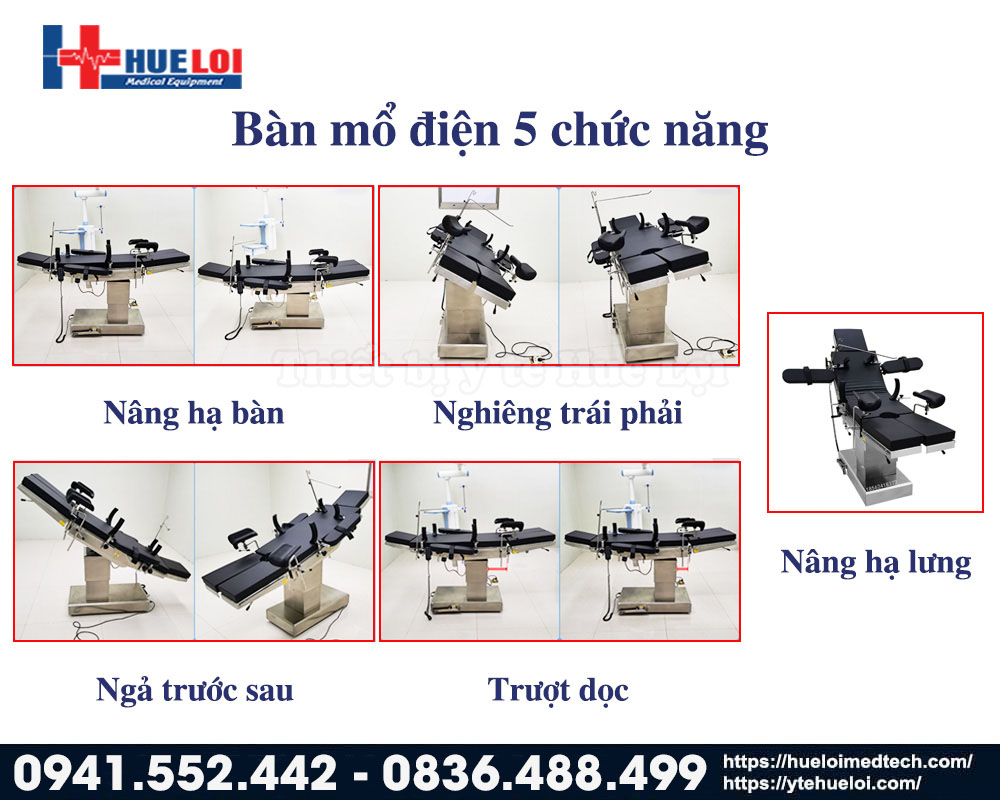 bàn mổ điện 5 chức năng