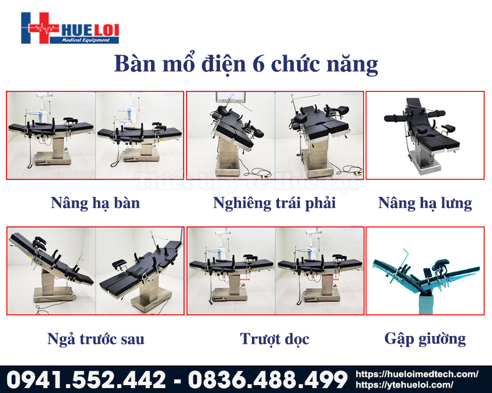 bàn mổ điện 6 chức năng