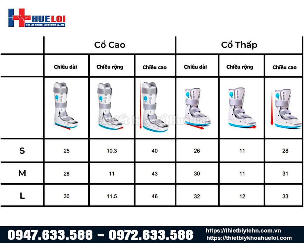 Bảng size của giày cho người lớn