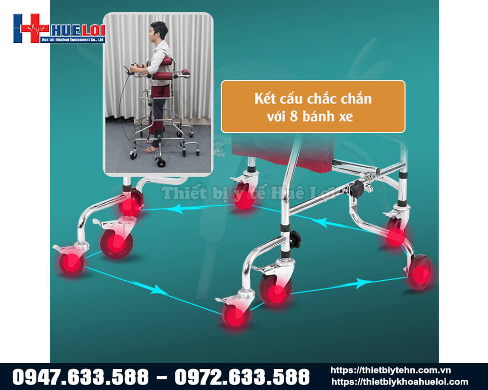 chi tiết 8 bánh xe linh hoạt chống lật ngửa