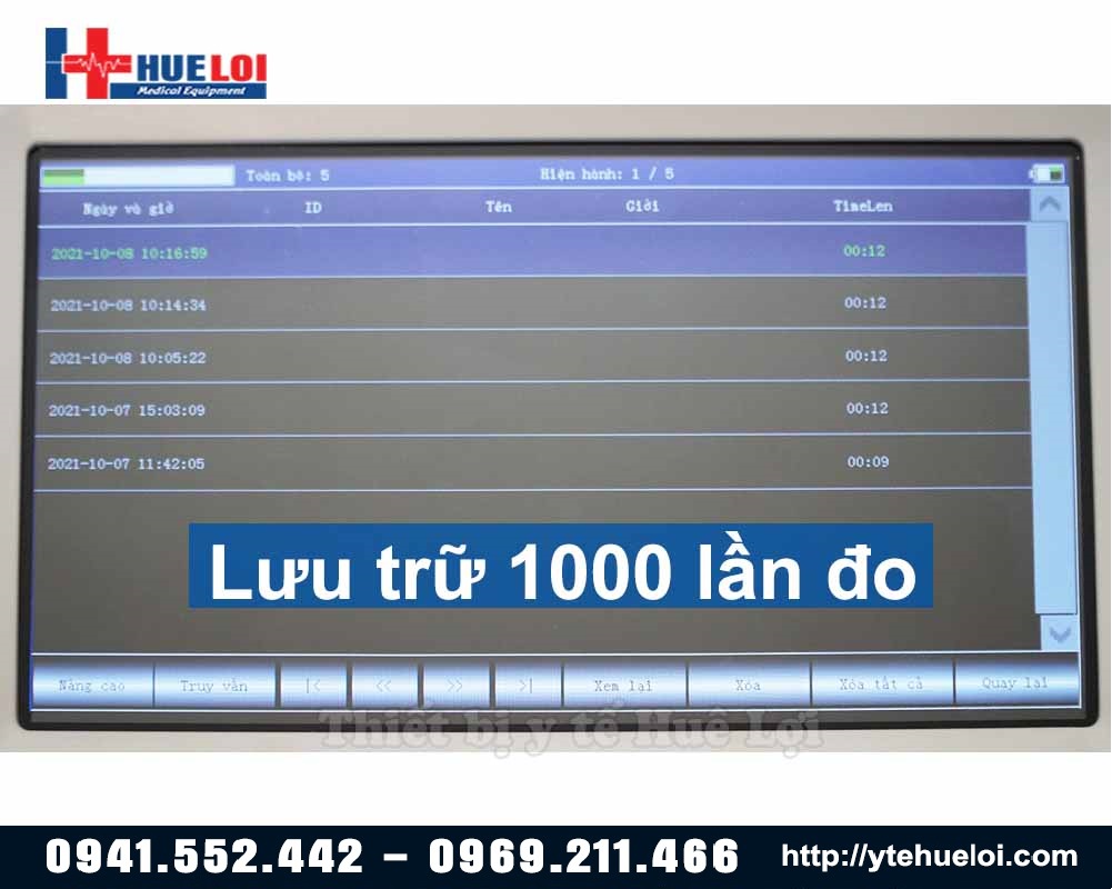 chế độ lưu trữ hồ sơ của máy điện tim 6 kênh]